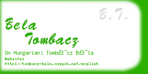 bela tombacz business card